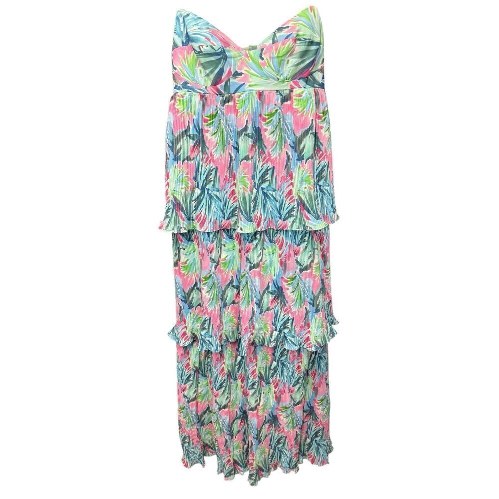 Anthropologie Saylor Mauve Dress Maxi Pleated Floral Size L $249 - Picture 4 of 12